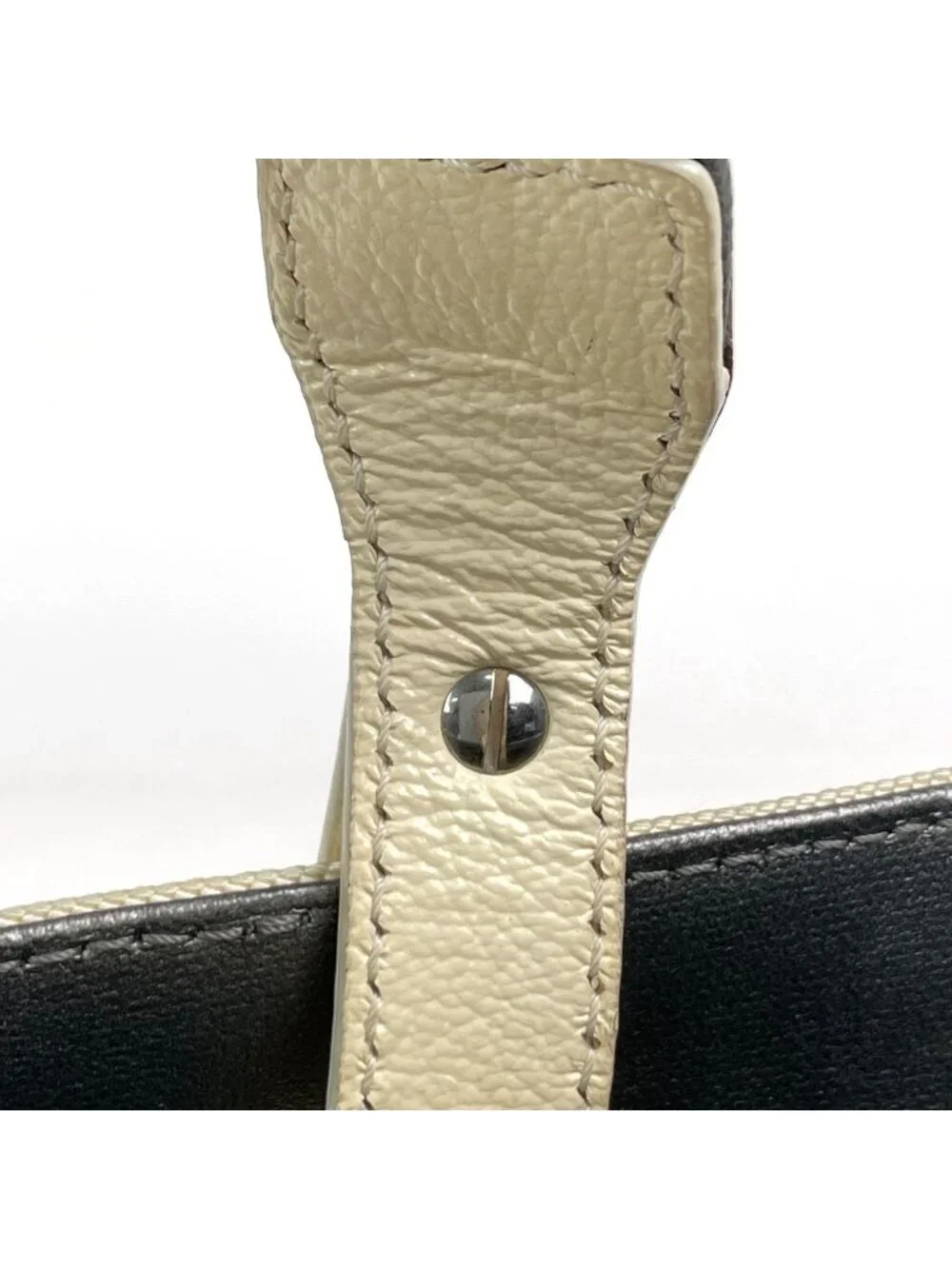 Chanel Tote Bag Paris Biarritz PM CC Logo Handle Gray Ivory